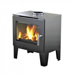 Poêle à bois étanche - Claude noir - 6,1 kW - acier - bûches 33 cm - sortie Ø150 mm de marque Supra, référence: B9543600