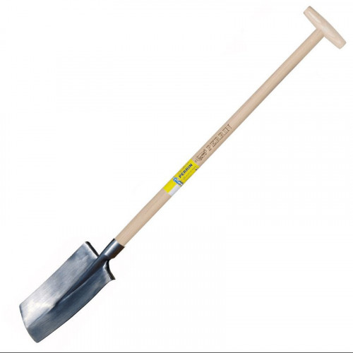 Bêche standard avec polie devant - manche béquille -  28 cm - PERRIN  