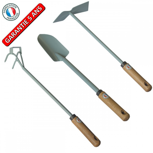 Lot outils extra-long – pack jardin manche long – 3 pièces - PERRIN  