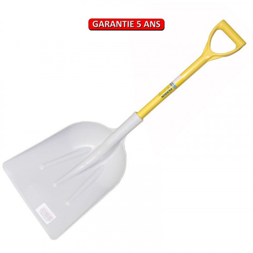 Pelle plastique blanche manche composite poignée + etiquette alimentaire - PERRIN  