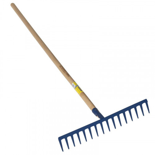 Râteau forgé 16 dents droites manche 1,50m , outil trempé haute résistance, jardin,potager - PERRIN  