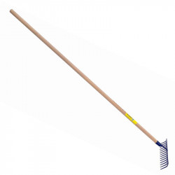 Râteau forgé 12 dents courbes manche bois 1,65 m - PERRIN