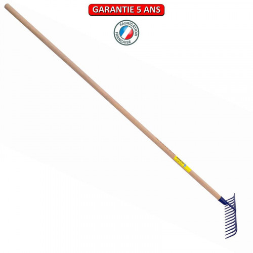 Râteau forgé 14 dents courbes manche bois 1,65 m - PERRIN  