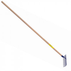 Râteau forgé 14 dents courbes manche bois 1,65 m - PERRIN  