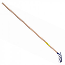 Râteau forgé 16 dents courbes manche bois 1,65 m - PERRIN  