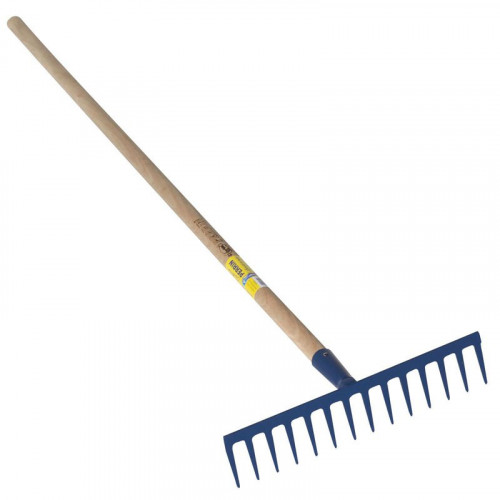 Râteau 14 dents droites soudées manche 1,5m, outil trempé haute résistance, jardin,potager - PERRIN  