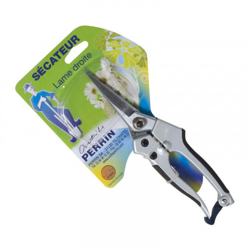 Sécateur alu lame droite , ergonomique et léger, coupe franche, taillant de qualité - PERRIN  