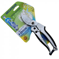 Sécateur alu lame courbe, ergonomique et léger, coupe franche, taillant de qualité - PERRIN  