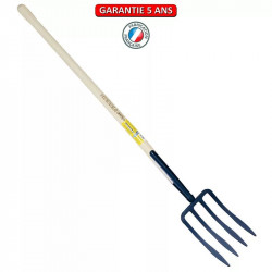 Fourche à bêcher à soie 4 dents spatulée manche pomme de marque PERRIN  , référence: J3872600