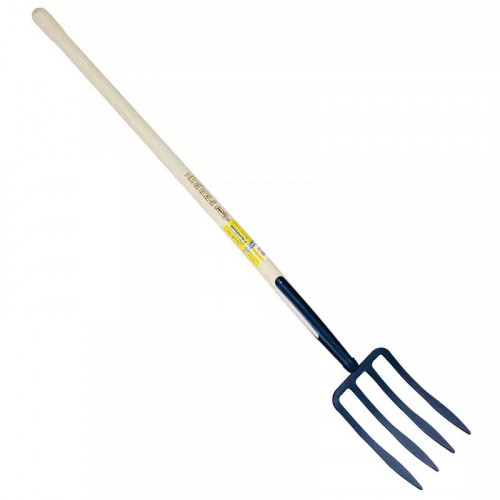 Fourche à bêcher à soie 4 dents spatulée manche pomme - PERRIN  