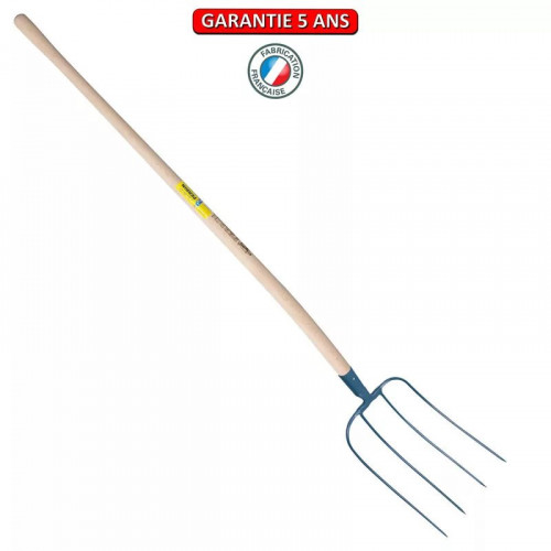 Fourche d'ecurie large 4 dents manche pomme - PERRIN  
