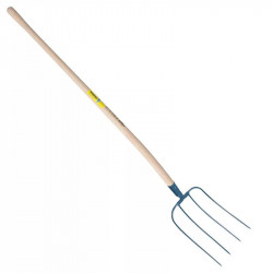 Fourche d'ecurie large 4 dents manche pomme - PERRIN  