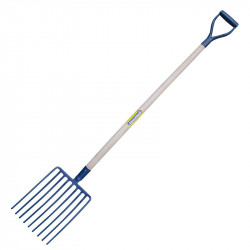 Fourche a cailloux douille 9 dents manche poignée en D - PERRIN