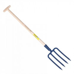 Fourche à bêcher douille 4 dents 27 cm manche en T - PERRIN  