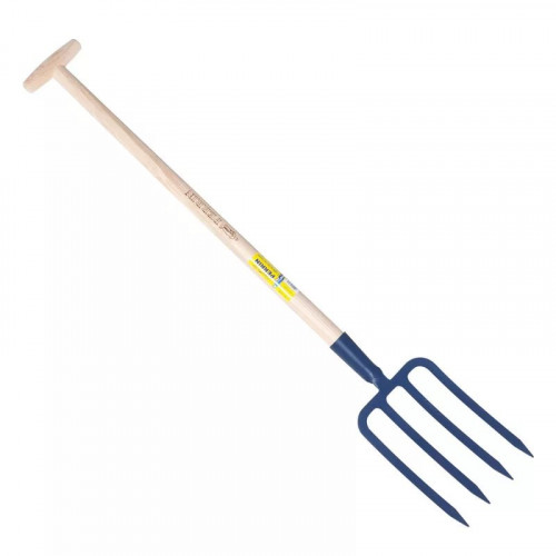 Fourche à bêcher douille 4 dents 27 cm manche en T - PERRIN  