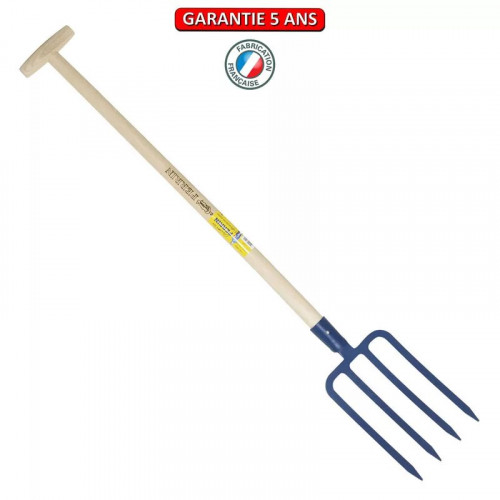 Fourche à bêcher douille 4 dents 29 cm manche béquille - PERRIN  