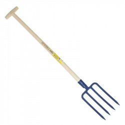 Fourche à bêcher douille 4 dents 29 cm manche béquille - PERRIN  