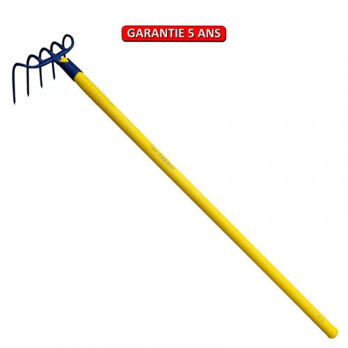 Croc a fumier a douille - 5 dents - manche composite tube 115 cm - PERRIN  