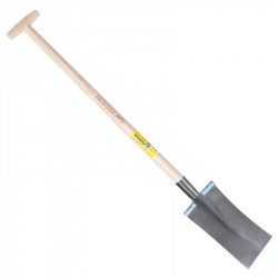 Bêche 28 cm avec deux rebords montés emmanché béquille tourné - PERRIN  