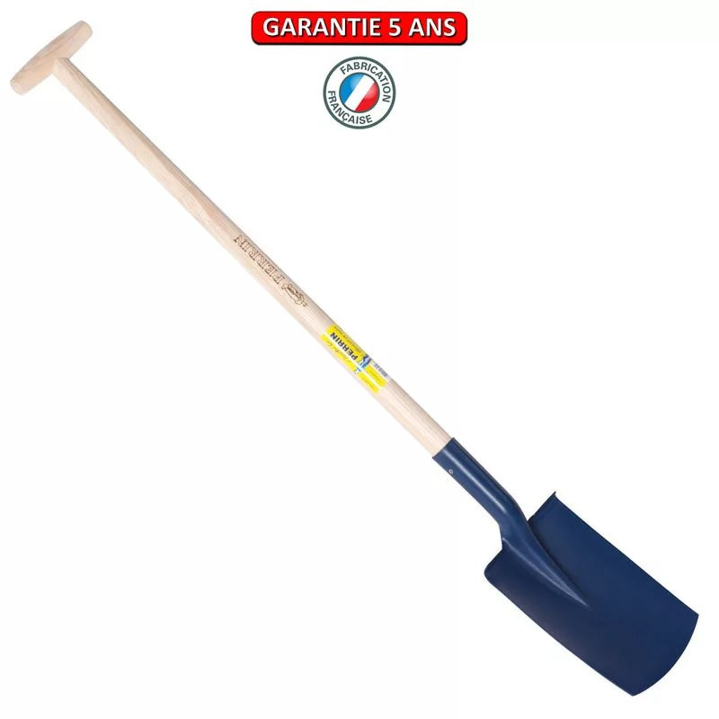 Bêche 27cm à rebords emmanché béquille tournée
