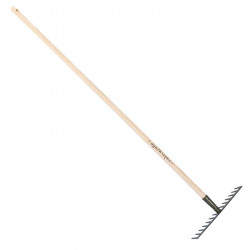 Râteau soudé 14 dents droites manche 150cm - Gris algue - PERRIN  