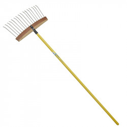 Balai à feuilles et gazon bois/acier – Manche fibre 1,50 m de marque PERRIN  , référence: J9493600