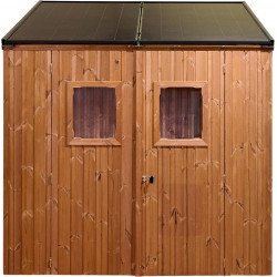 Abri de jardin bois thermochauffé monopente 4,48 m² – bardage 19 mm – kit photovoltaïque 1 kWc de marque HABRITA, référence: J9551300