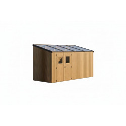 Abri de jardin bois thermochauffé monopente 8,87 m² – bardage 19 mm – kit photovoltaïque 2 kWc de marque HABRITA, référence: J9551400