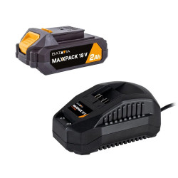 Kit batterie et chargeur 18V 2.0Ah - Maxxpack - charge rapide 2.4A - universel de marque Batavia, référence: B9544000
