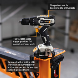 Perceuse visseuse sans fil 18V - Maxxpack - 2 vitesses - 18 positions de couple - Batavia