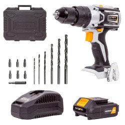 Perceuse à percussion sans fil 18V brushless - Maxxpack - avec batterie 2.0Ah et chargeur de marque Batavia, référence: B9545100