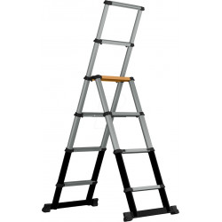 Escabeau télescopique aluminium - 1,75 m 6 marches - pliable compact de marque Batavia, référence: B9546200