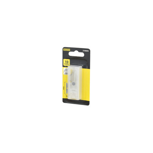 Lames de couteau avec trou central Etui de 10 lames  60 mm 19 mm 0,65 mm - OUTIFRANCE 