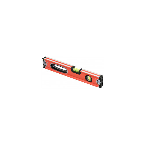 Niveau alu tubulaire antichoc 400 mm - 1 poignée 2 fioles : 180° et 90° - TECHMAN