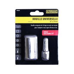 Douille universelle 3/8' - 7 a 19 mm Douille universelle + adaptateur - OUTIFRANCE 