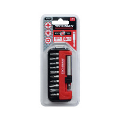 Jeu de 10 embouts s2 + porte-embouts Ph1 / Ph2 / Ph3 / Pz1 / Pz2 / Pz3 / TT15 / TT20 / TT25 / TT30 / Porte-embouts - TECHMAN
