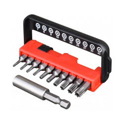 Jeu de 10 embouts s2 + porte-embouts TT7 / TT8 / TT9 / TT10 / TT15 / TT20 / TT25 / TT27 / TT30 / TT40 / Porte-embouts de marque TECHMAN, référence: B9585900