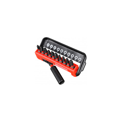 Jeu de 10 embouts impact + porte-embouts Ph1 / Ph2 / Ph3 / Pz1 / Pz2 / Pz3 / T15 / T20 / T25 / T30 / Porte-embouts - TECHMAN