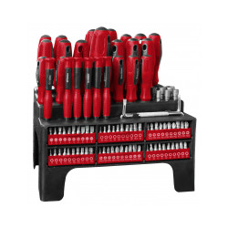 Tournevis et embouts de vissage - stand 100 pieces Stand de tournevis et embouts - 100 pièces de marque AXIAN, référence: B9612300