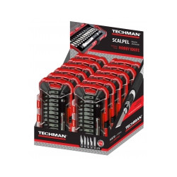 Scalpel aluminium + 13 lames en coffret Scalpel + 13 lames en coffret - TECHMAN