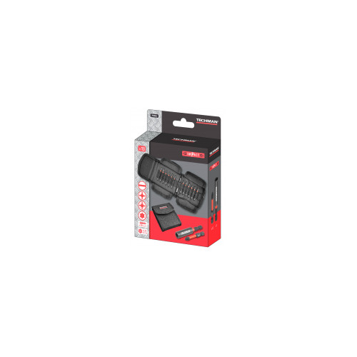 Trousse de 12 embouts impact longs + porte-embouts Plat 4 / 6 / Ph1 / Ph2 / Ph3 / Pz1 / Pz2 / Pz3 / T15 / T20 / T25 / T30 / Port - TECHMAN