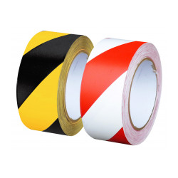 Ruban adhesif signalisation pvc Ruban PVC spécial sol 33 m x 50 mm Rouge / blanc de marque OUTIFRANCE , référence: B9623300