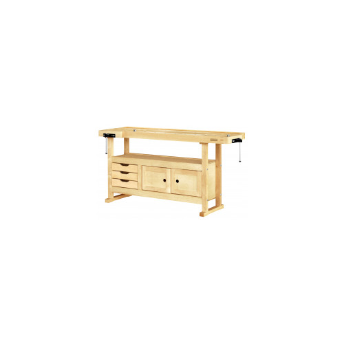 Etabli bois 1,50 m a caisson 1,50 m 0,50 m 0,82 m 54 kg - OUTIFRANCE 