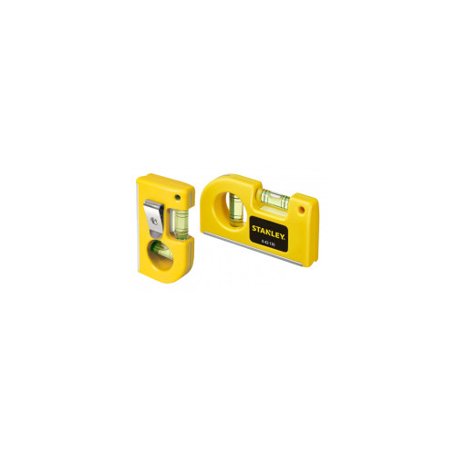 Niveau de poche 86 mm 2 fioles : 180° et 90° - STANLEY