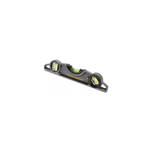 Niveau torpedo alu a declivite 250 mm 3 fioles : 180°, 90° et déclivité - STANLEY