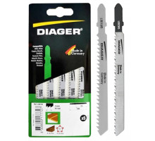 Diager Lames de scie sauteuse hcs pour bois et plastiques L001W5 5 lames 100 / 75 mm Fraisée 8 5 tpi 3 mm 'T' Coupe rapide - vue 2