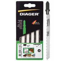 Lames de scie sauteuse hcs pour parquet coupe courbe L005W5 5 lames 100 / 75 mm 10 tpi 2 5 mm 'T' Coupe courbe