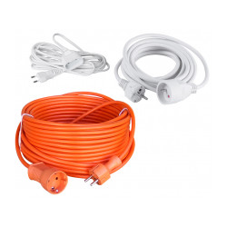 Rallonges electriques 3 m 2 x 0,75mm² - 6A Blanc de marque AXIAN, référence: B9647100