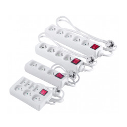 Multiprises avec interrupteur Bloc droit 5 prises 16A de marque AXIAN, référence: B9648300