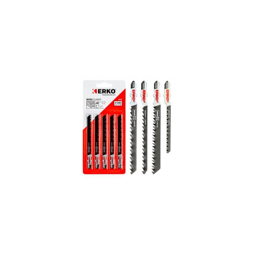 Lames de scies sauteuses hcs pour bois - wood classic 5 lamesT119BO 12 tpi (2 mm) 'T' 50 mm Spéciale parquet / finition / courbe - Erko
